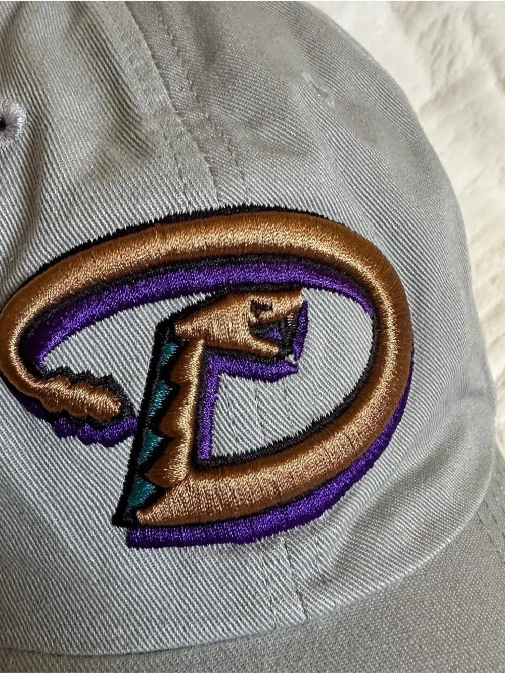 Tan Arizona Diamondbacks Baseball Cap with Embroidered Snake Logo
